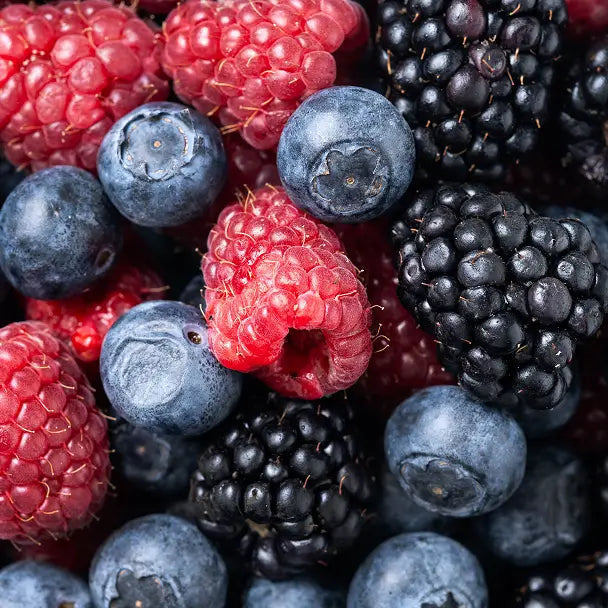Raspberries, blueberries and blackberries