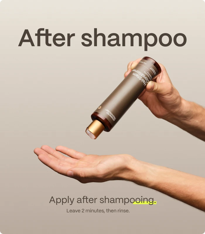After shampoo — Apply after shampooing. — Leave 2 minutes, then rinse.