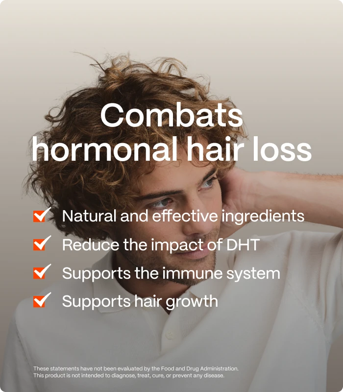 Combats hormonal hair loss — Natural and effective ingredients — Reduce the impact of DHT