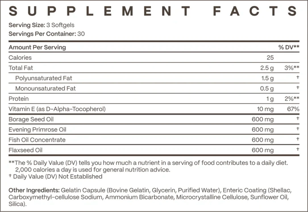 EFA Complete supplement facts