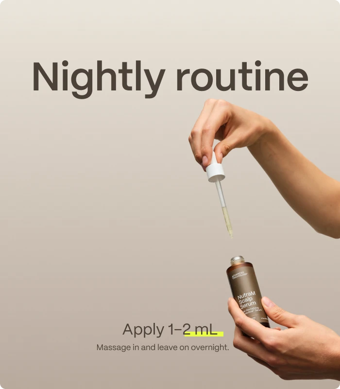 Nightly routine — Apply 1–2 mL — Massage in and leave on overnight.