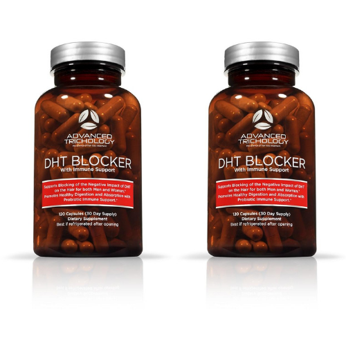 Two Bottles - DHT Blocker Vitamin with Immune Support, Saw Palmetto, and Green Tea